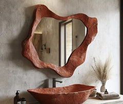 Burnt Sienna Random Shape Mirror