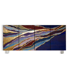 Blue Gold Wave Cabinet