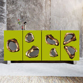 Green with Mirror Design Cabinet