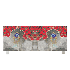 Concrete Traditional Red Cabinet