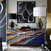 Blue Gold Wave Cabinet