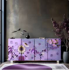 Lavender Flowers Cabinet