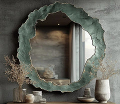 Pale Green Round Mirror