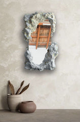 White Partial Concrete Mirror