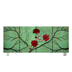 Green with Red Flower Cabinet