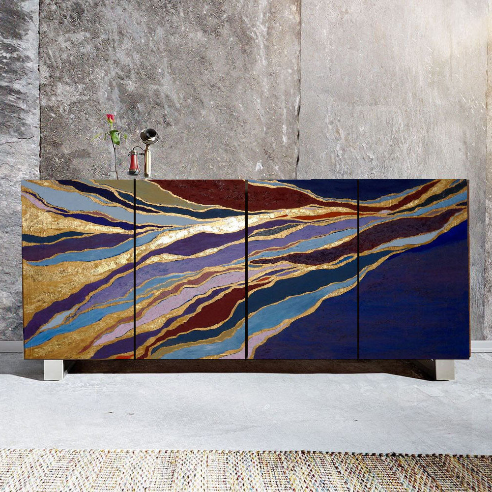Blue Gold Wave Cabinet