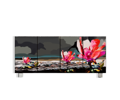 Abstract Red Lotus Cabinet