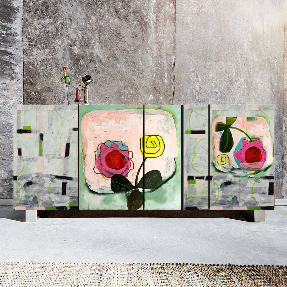 Mint Flower Cabinet