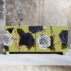 Vintage Green Rose Cabinet