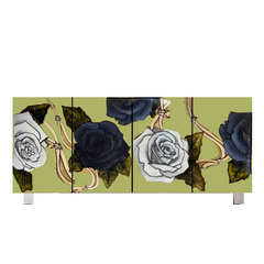 Vintage Green Rose Cabinet